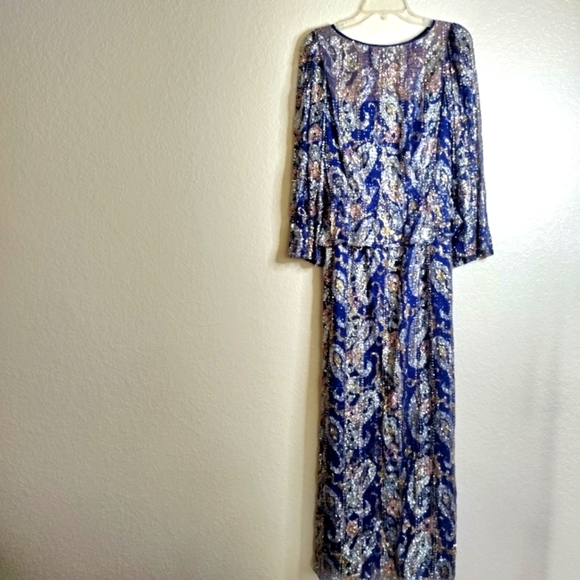 Richilene new york sequence maxi Lined dress Sz S - Picture 1 of 14